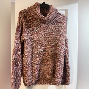 Cowl neck pink sweater